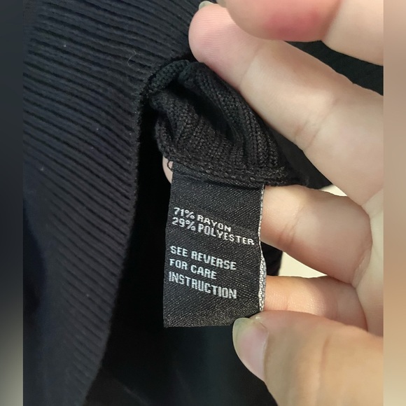 NWT black Adrienne Vittadini Top size L sweater causual minimalist - Picture 5 of 9